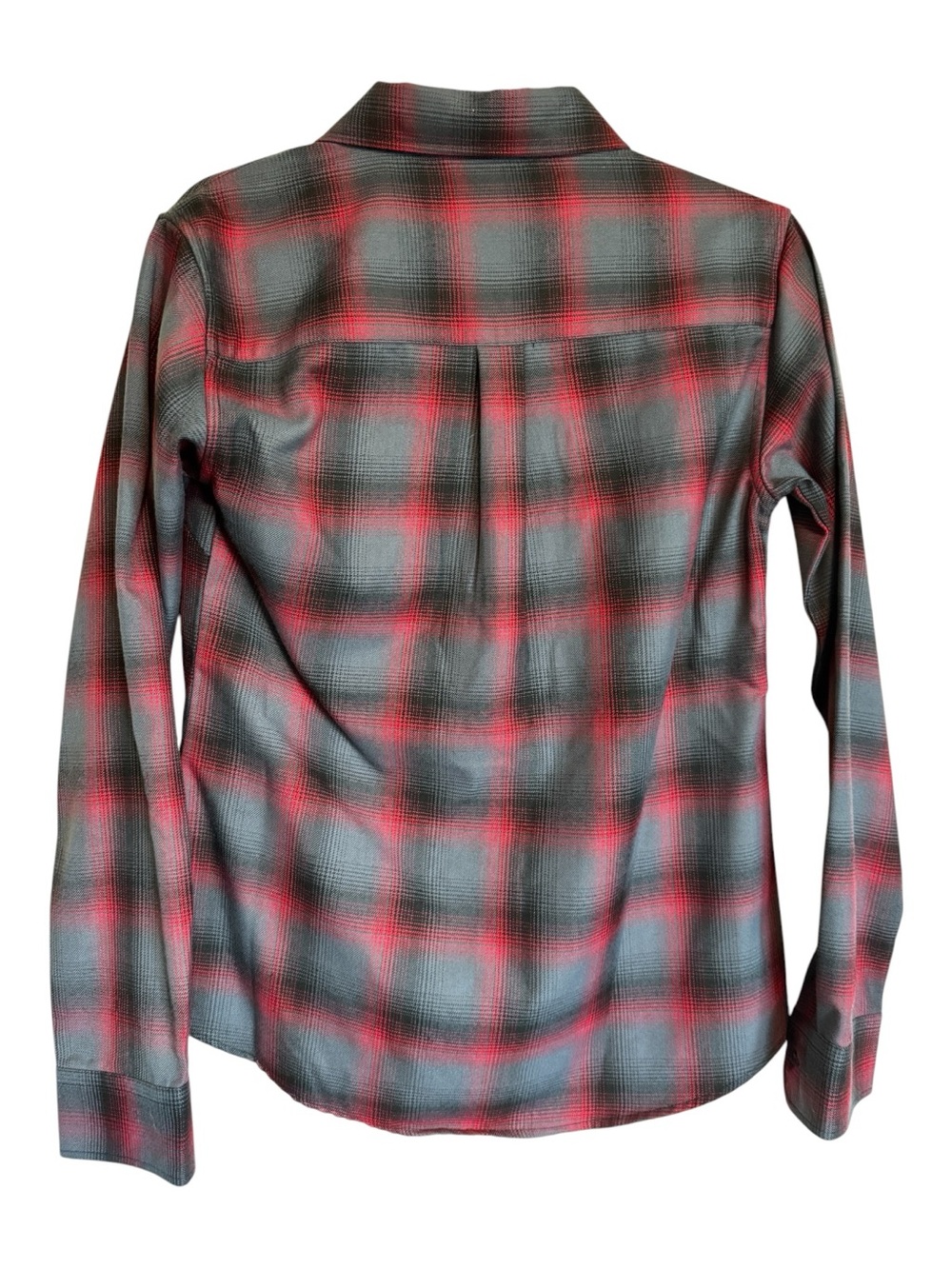 DIXXON Women’s THE CHIEF Red and Gray Plaid Button-Down Shirt - Picture 3 of 8